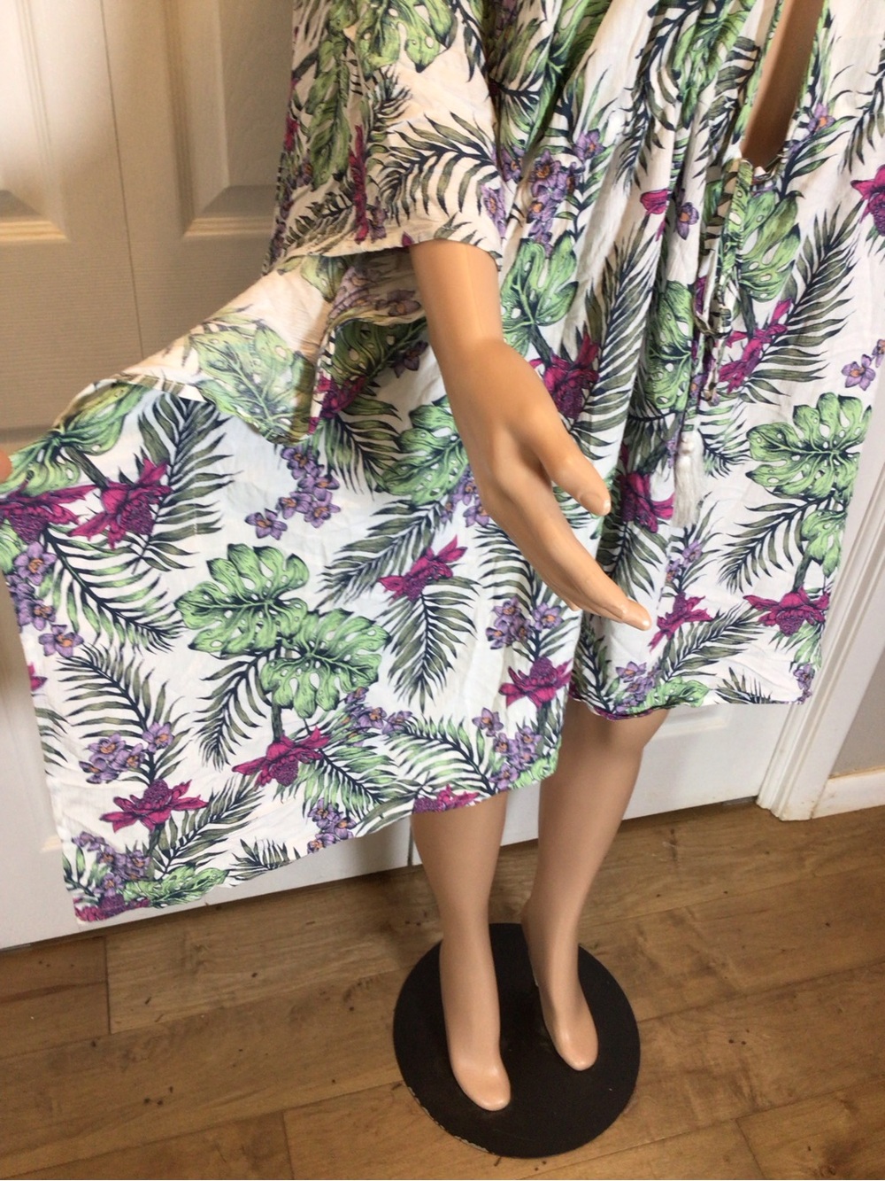 Wave Zone Plus Size 2X/3X Tropical Kimono Coverup Drawstring Beach Boho. - Picture 4 of 12